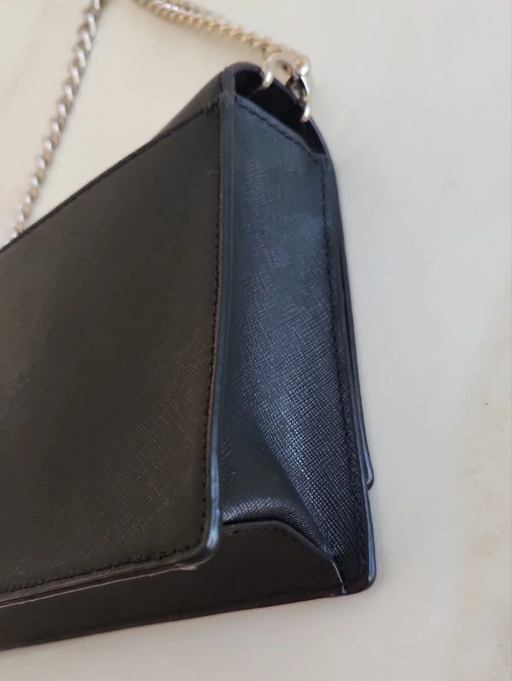 kate spade Black 2 Way Leather Chain Bag with Silver Hardware